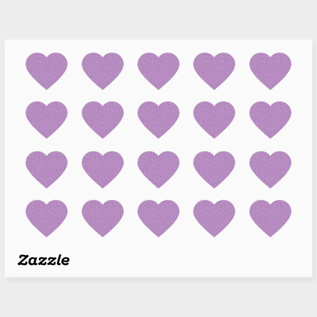 Lavender Glitzer Herz-Aufkleber (Blatt)
