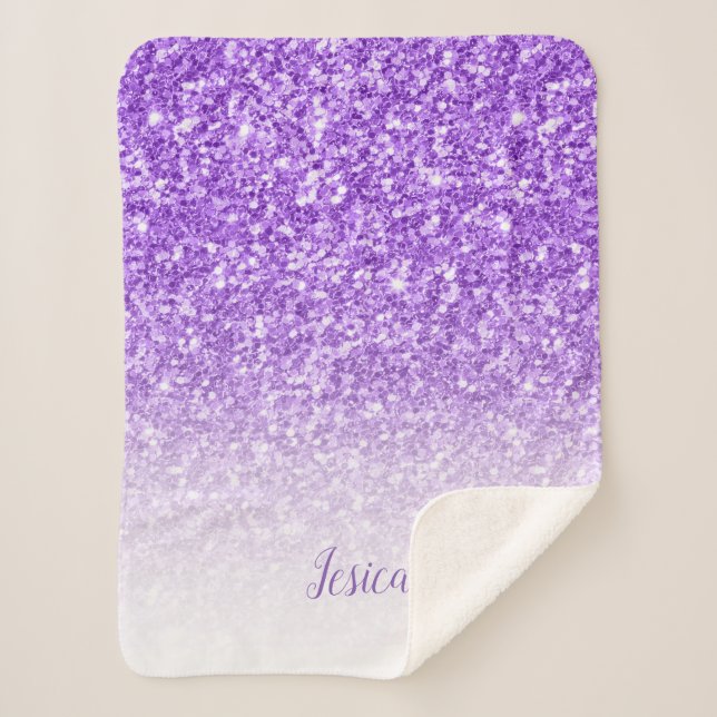 Lavender Glitzer Sherpadecke (Vorderseite)