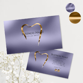Lavender & Gold Dentist Business Card Visitenkarte