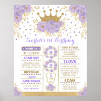 Lavender Gold Floral Crown Princess Milestone