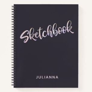 Lavender Gold Glitzer Personalisiert Sketchbook Notizbuch
