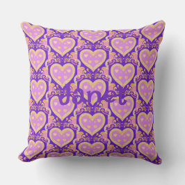 Lavender Gold Hearts Kissen