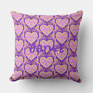Lavender Gold Hearts Kissen
