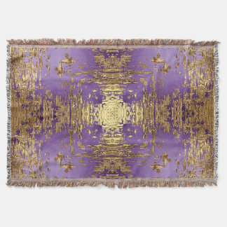 Lavender Gold Metallic Kaleidoscope Throw Blanket Decke