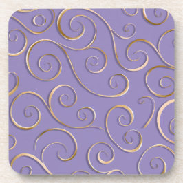 Lavender Gold Swirl Coaster Set Getränkeuntersetzer
