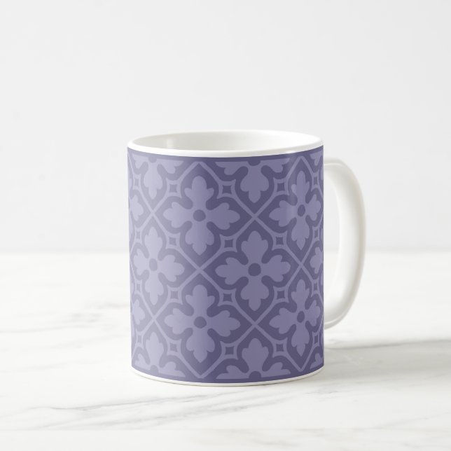 Lavender Gothic Revival Quatrefolie Tasse (VorderseiteRechts)