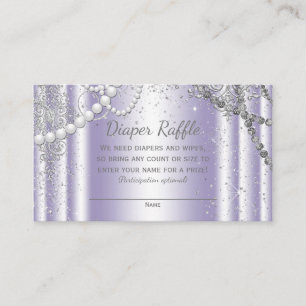 Lavender Gray Diaper Raffles Tickets Begleitkarte