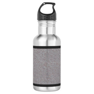 Lavender Gray Embossed Leaf Vines Trinkflasche