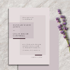 Lavender Gray Neutral Minimalistisch Wedding Einladung