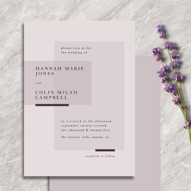 Lavender Gray Neutral Minimalistisch Wedding Einladung (Von Creator hochgeladen)