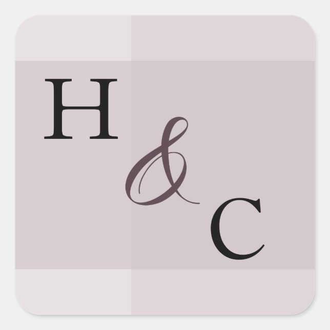 Lavender Gray Neutral Minimalistisch Wedding Stick Quadratischer Aufkleber (Vorderseite)