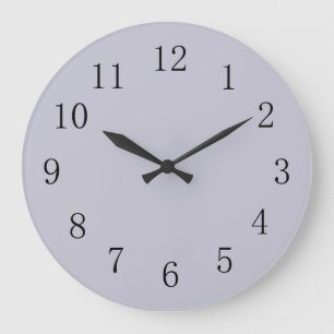 Lavender Grey Solid Color Große Wanduhr