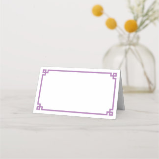 Lavender Griechisch-Grenzhochzeit Platzkarte