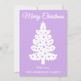 Lavender Handgeschriebener Script Weihnachtsbaum Feiertagskarte