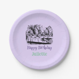 Lavender Happy Birthday Alice im Wunderland Pappteller