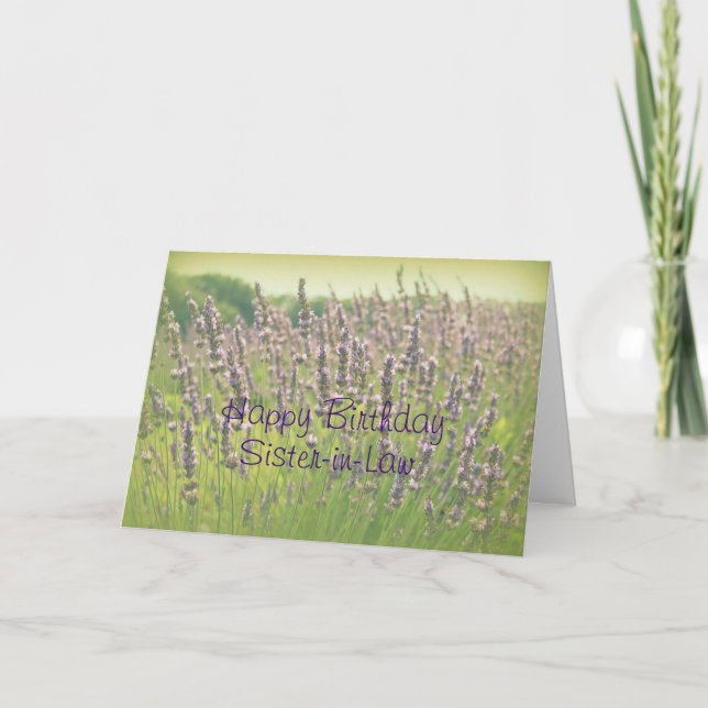 Lavender Happy Birthday Sister-in-Law Card Karte (Vorderseite)