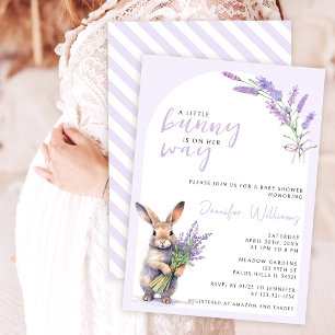 Lavender-Häschen-Oster-Babymädchen-Party-Einladung Einladung