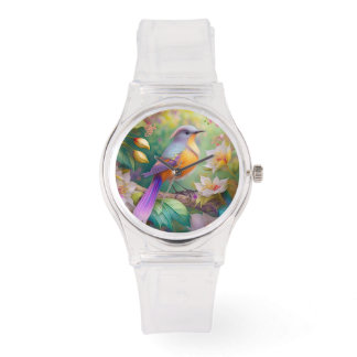Lavender Headed Orange Breastase Fantasy Bird Armbanduhr
