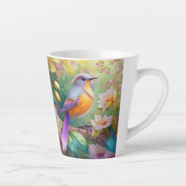Lavender Headed Orange Breastase Fantasy Bird Milchtasse (Rechts)