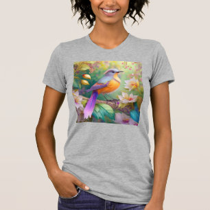 Lavender Headed Orange Breastase Fantasy Bird T-Shirt