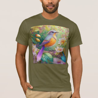 Lavender Headed Orange Breastase Fantasy Bird T-Shirt