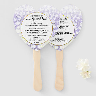 Lavender Heart Leaf Tree Wedding Program Fächer