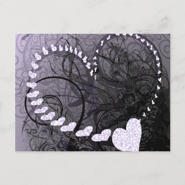 Lavender Heart Wirbel Postkarte (Vorderseite)