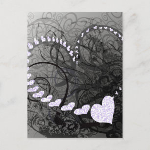 Lavender Heart Wirbel Postkarte