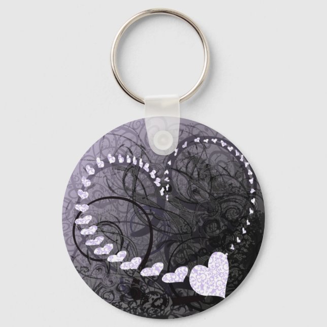 Lavender Heart Wirbel Schlüsselanhänger (Vorderseite)