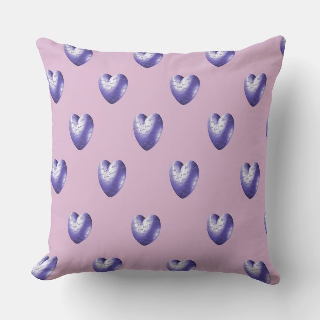 Lavender Hearts Kissen (Vorderseite)