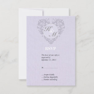 Lavender HeartyChic RSVP Karte