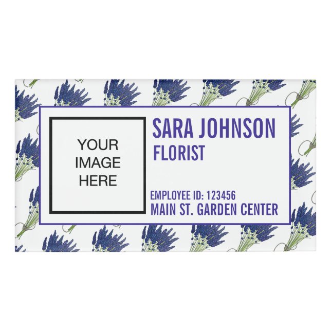 Lavender Herb Bunch Blume Gardener Florist Namenschild (Vorderseite)