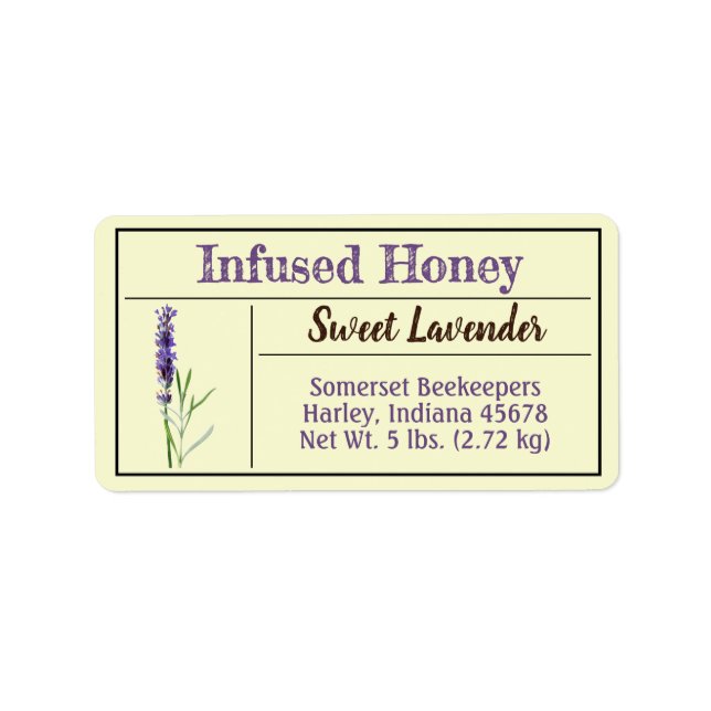 Lavender Herb Infused Honey Jar Adressaufkleber (Vorne)