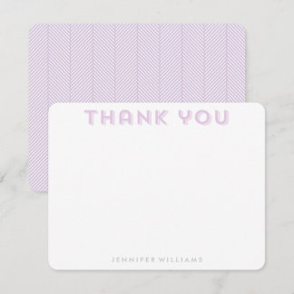 Lavender Herringbone Muster Danke, Anmerkungen Einladung