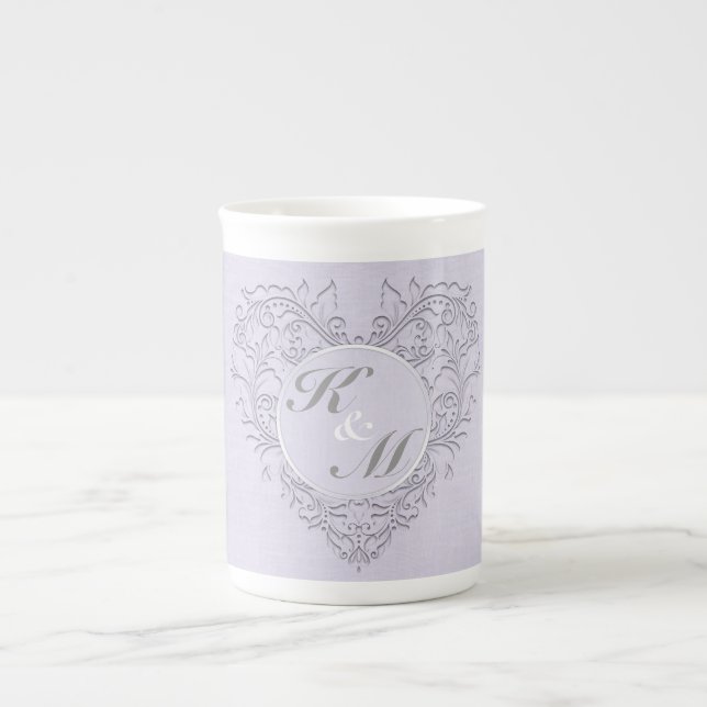 Lavender herzhaft Chic Prozellantasse (Vorderseite)