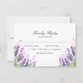 Lavender Hochzeit RSVP Karte Lila Pastel Floral