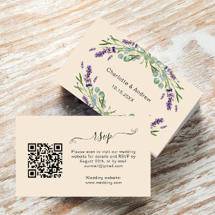 Lavender Hochzeitsreaktion Website beige QR UAWG Begleitkarte