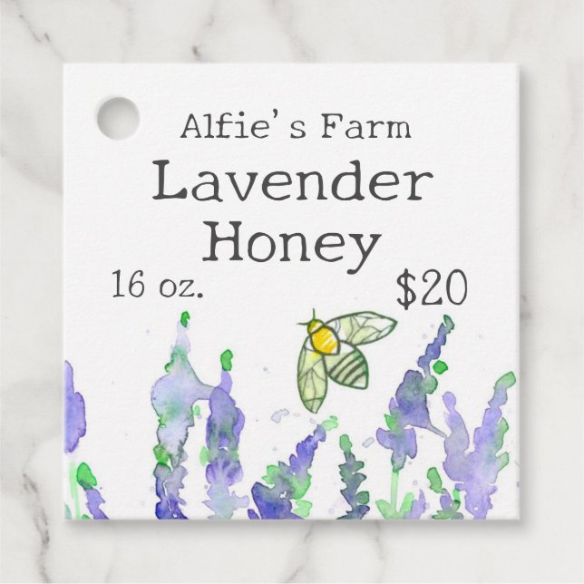 Lavender Honey Canning Jar Étiquette apiculteur (Devant)