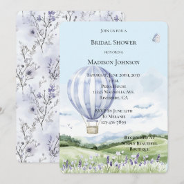 Lavender Hot Air Ballon Floral Brautparty Einladung
