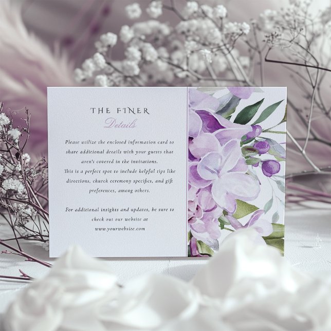 Lavender Hues Wedding Information Card Lilacs Begleitkarte (Von Creator hochgeladen)
