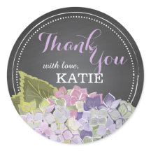 Lavender Hydrangea auf Chalkboard Danke Sticker