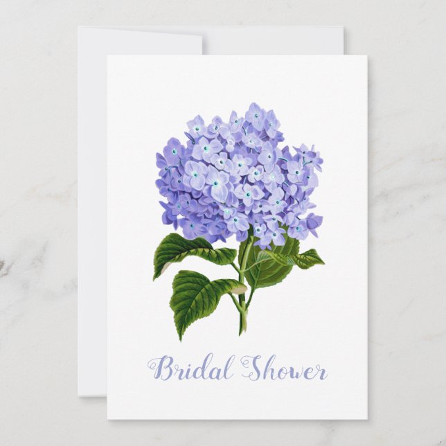 Lavender Hydrangea Bridal Dusche Einladung (Vorderseite)