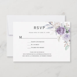 Lavender Hydrangea Floral RSVP Karte