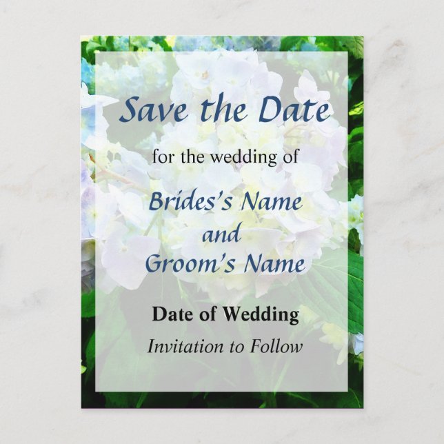 Lavender Hydrangea in Garden Save the Date Ankündigungspostkarte (Vorderseite)