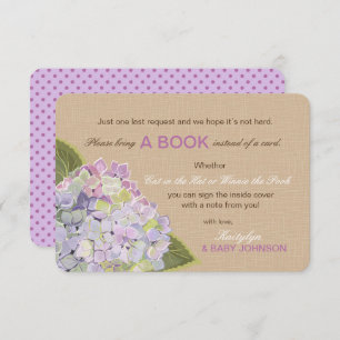 Lavender Hydrangea Rustic Lire une carte de livre