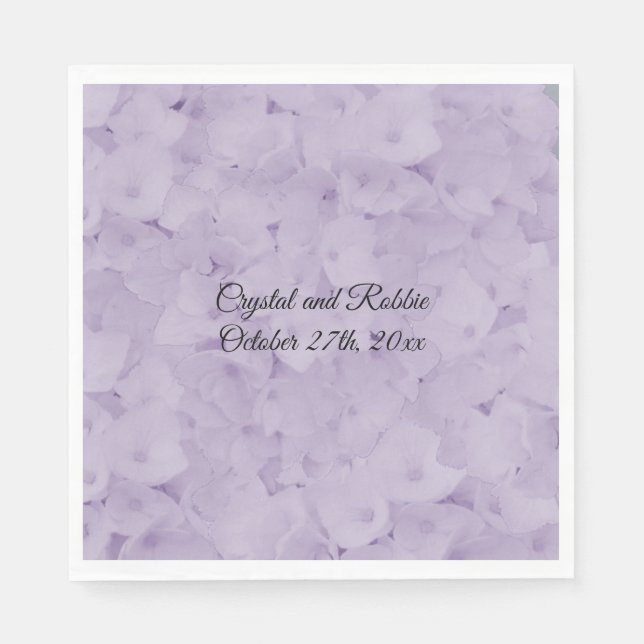 Lavender Hydrangea Wedding Paper Napkins Serviette (Vorderseite)