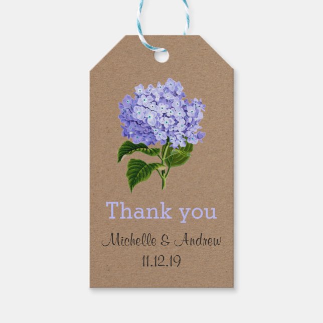 Lavender Hydrangeas Floral Vielen Dank für Ihre Ho Geschenkanhänger (Vorderseite)