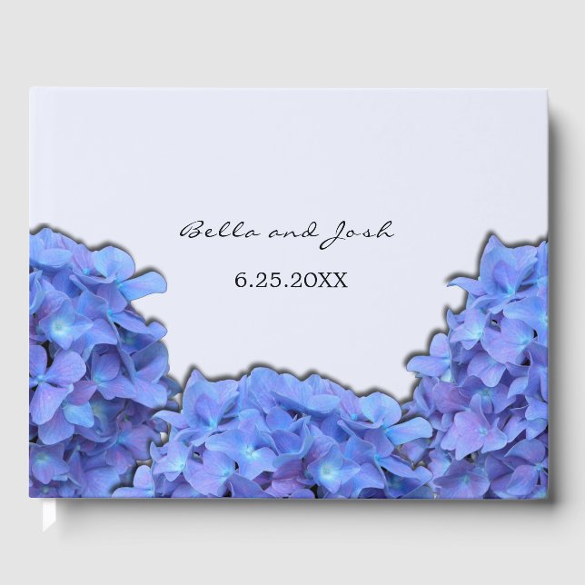 Lavender Hydrangeas Floral Wedding Gästebuch (Vorderseite)
