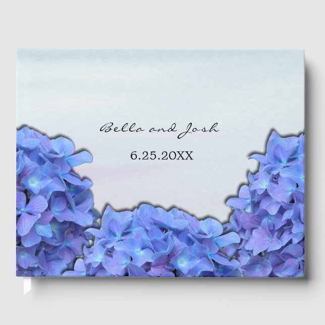 Lavender Hydrangeas Floral Wedding Gästebuch (Vorderseite)