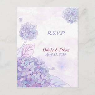 Lavender Hydrangeas Hochzeitsreaktion Postkarten